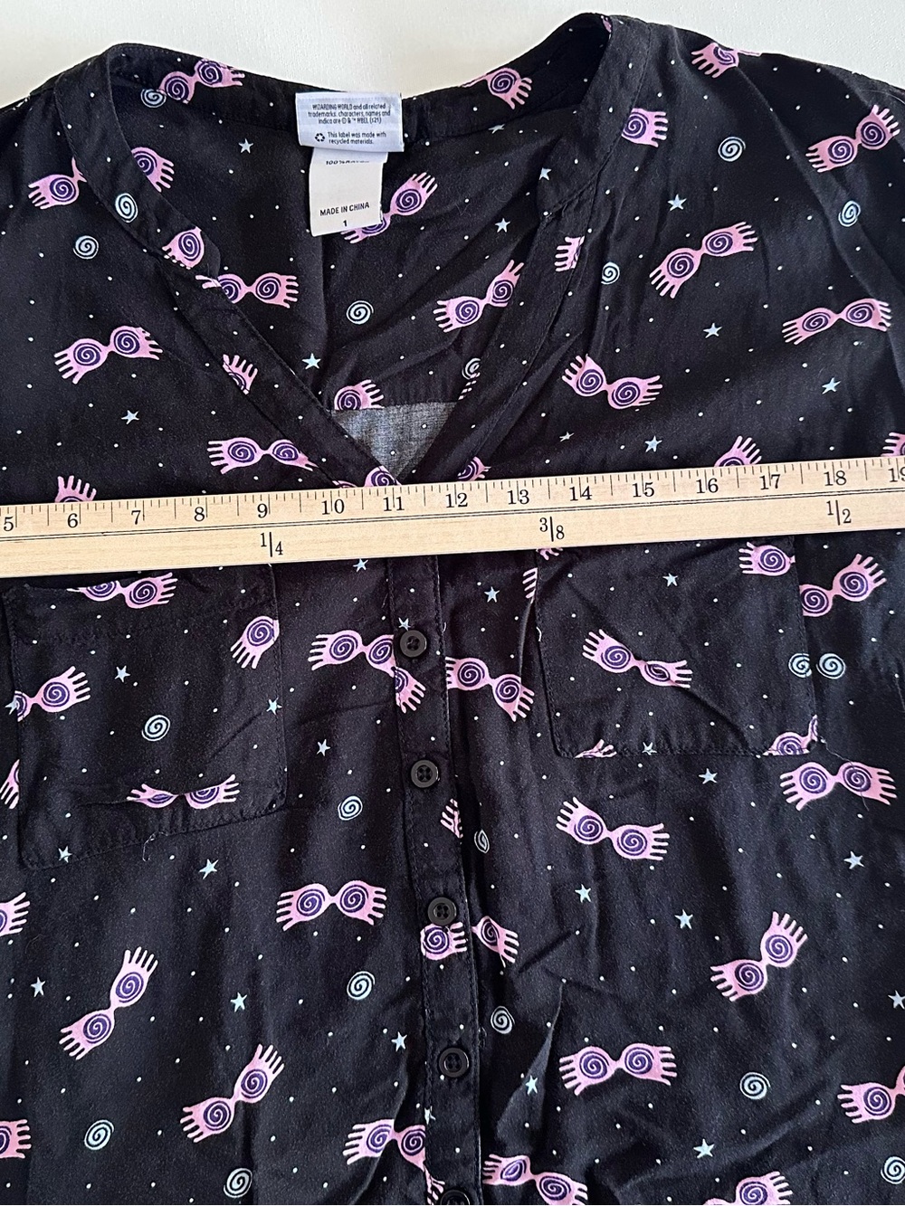 Torrid 1 (14/16) Harry Potter Luna Lovegood Button Up Challis Top Shirt - Picture 7 of 9
